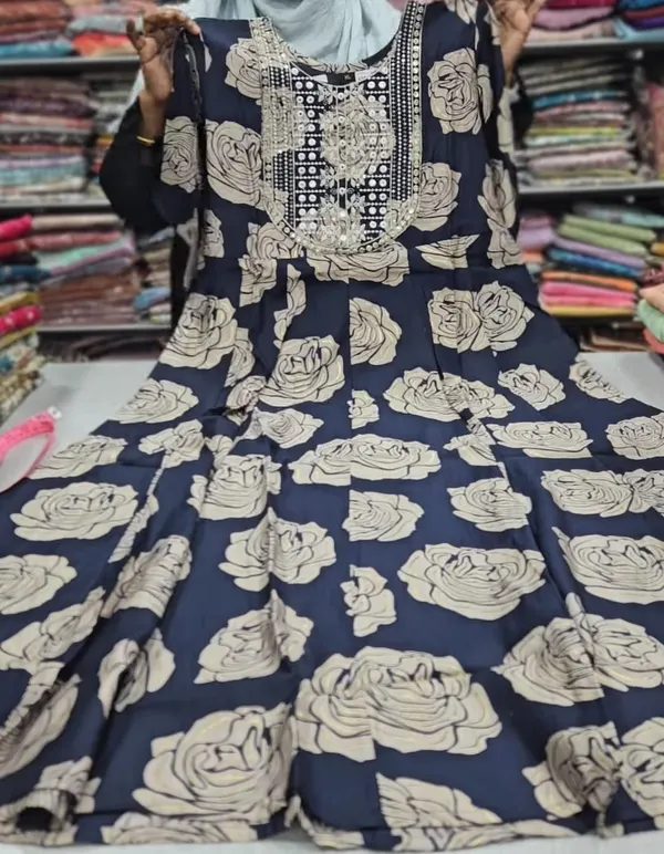 Vatican Silk Anarkali Long Top | AK1354